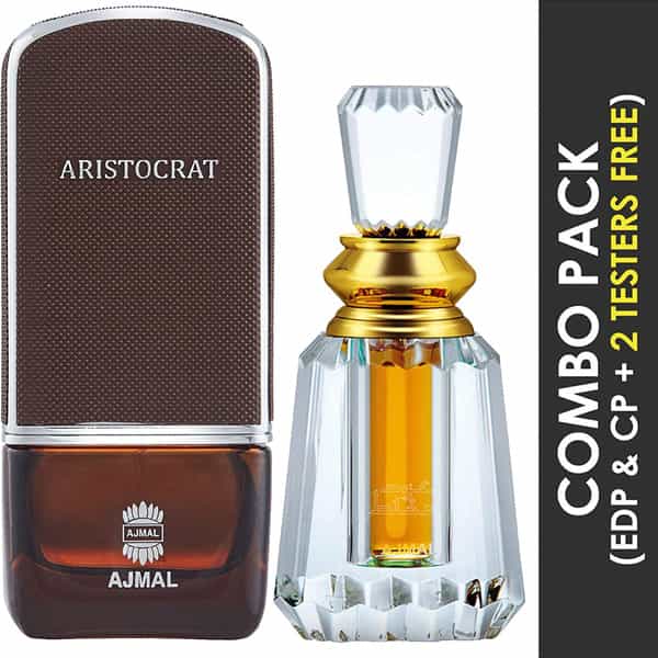 Ajmal Aristocrat Edp 75Ml Perfume For Men And Oudh Mukhallat Cp Oil Women 6Ml For Unisex
