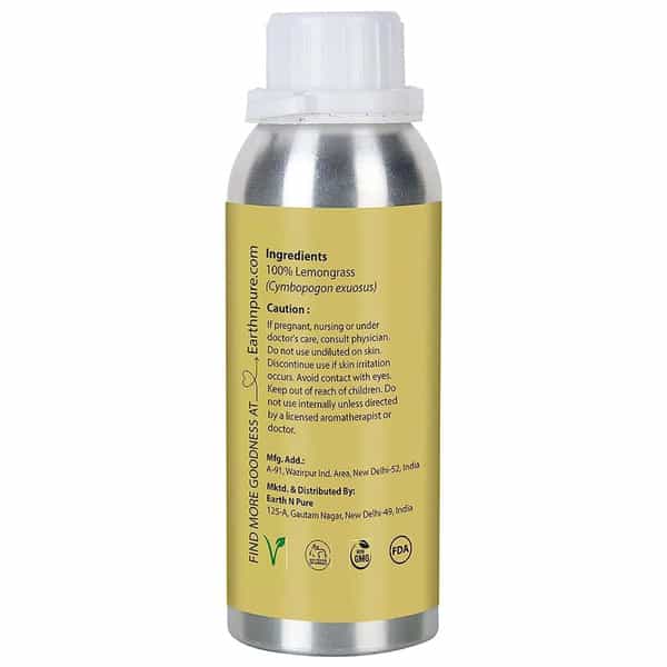 Earth N Pure Lemongrass Oil 100% Pure And Natural Essential Oil - 250 Ml (8.4 Fl. Oz.) (250 Ml)