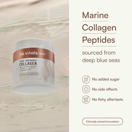 Hk Vitals Marine Collagen Supplement (Lemon| 200G) | Vitamin C| E