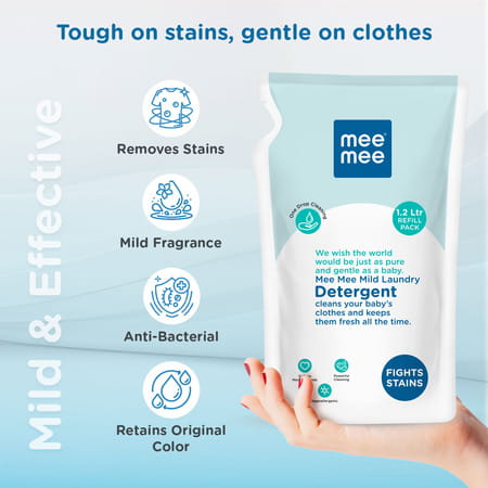 Mee Mee Baby Liquid Detergent Refill Pack | Ph Balanced | Free From Harsh Chemicals | 1l