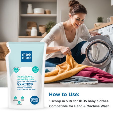 Mee Mee Baby Liquid Detergent Refill Pack | Ph Balanced | Free From Harsh Chemicals | 1l