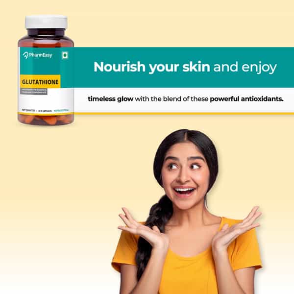 Pharmeasy Glutathione - Promotes Healthy Skin - Reverses Signs Of Ageing - Bottle Of 30