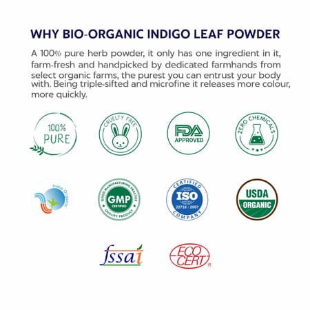 Indus Valley Organic Indigo Powder For Hair Color - 100G