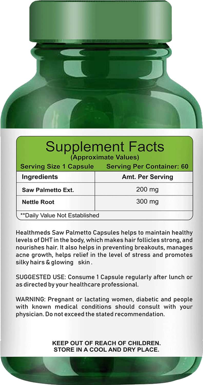 Buy HEALTHMEDS SAW PALMETTO EXTRACT CAPSULES FOR HAIR GROWTH BLEMISH