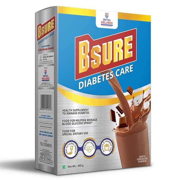 Bsure Diabetes Care- Balanced Vital Nutrients Blood Sugar, Weight&Strength Chocolate Flavour- 400Gm.