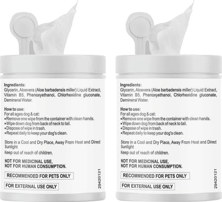 Petvit Eye Tear Stain Remover Wipes For Dogs And Cats - 50 Wipes Pack Of 2