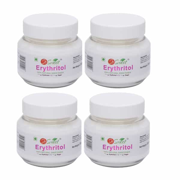 So Sweet Erythritol Powder 200Gm Sugar Free 100% Natural Sweetener For Diabetes (Pack Of 4)