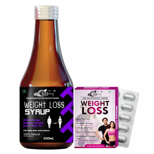 Weight Loss Syrup & Weight Loss Capsules - 100% Ayurvedic (200Ml+10Capsules)