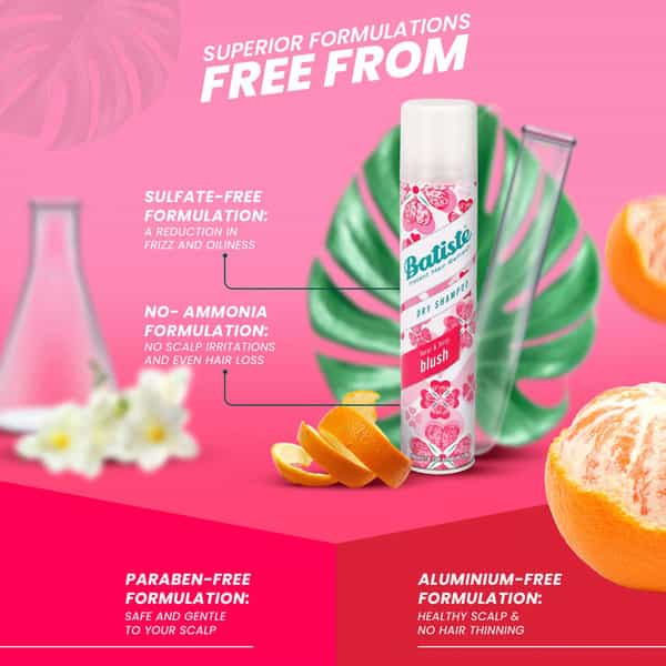 Batiste Instant Hair Refresh Dry Shampoo - Floral & Flirty Blush - 200Ml