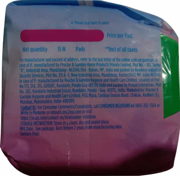 Whisper Ultra Soft Air Fresh Xl Plus Sanitary Pads 15 No's