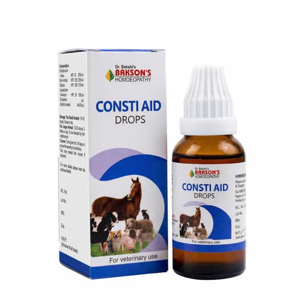 Bakson Homoeopathy Consti Aid Drops | For Veterinary Use | 30 Ml