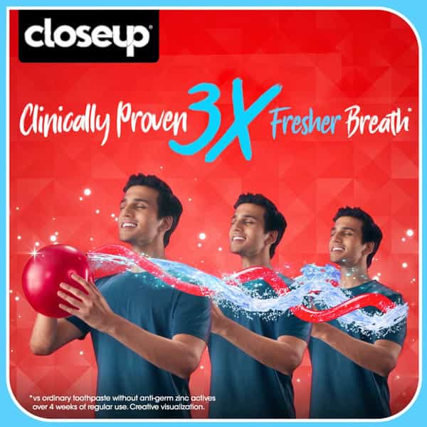 Closeup Toothpaste With 3X Freshness |Upto 12 Hrs Fresh Breath & White Teeth(150G*2)