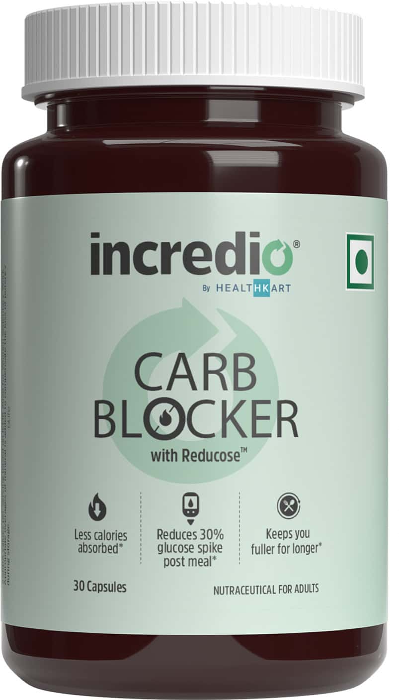 Incredio By Healthkart Carb Blocker (30 Capsule) | For Reduced Calories & Weight Management