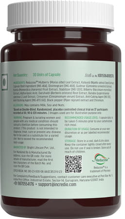 Incredio By Healthkart Carb Blocker (30 Capsule) | For Reduced Calories & Weight Management