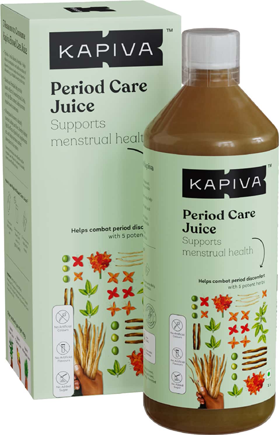 Kapiva Period Care Juice 1ltr - 5 Ayurvedic Herbs To Combat Period Discomfort | Menstrual Health
