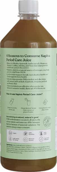 Kapiva Period Care Juice 1Ltr - 5 Ayurvedic Herbs To Combat Period Discomfort | Menstrual Health