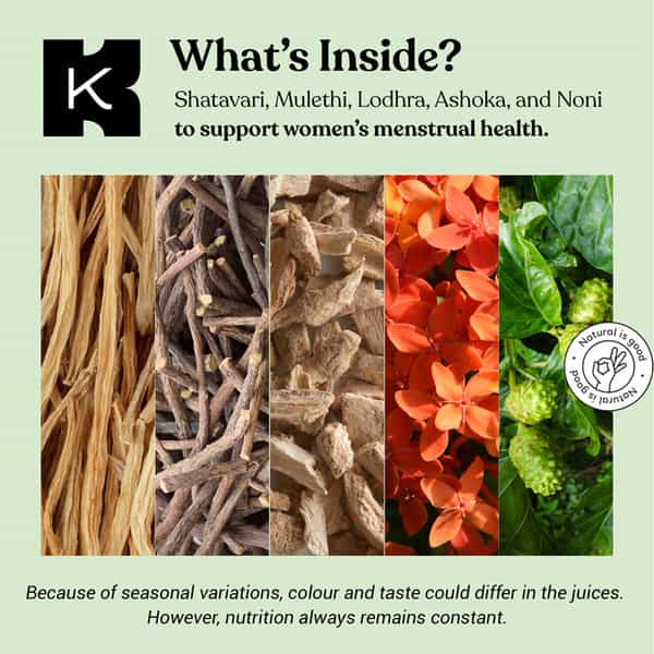 Kapiva Period Care Juice 1Ltr - 5 Ayurvedic Herbs To Combat Period Discomfort | Menstrual Health