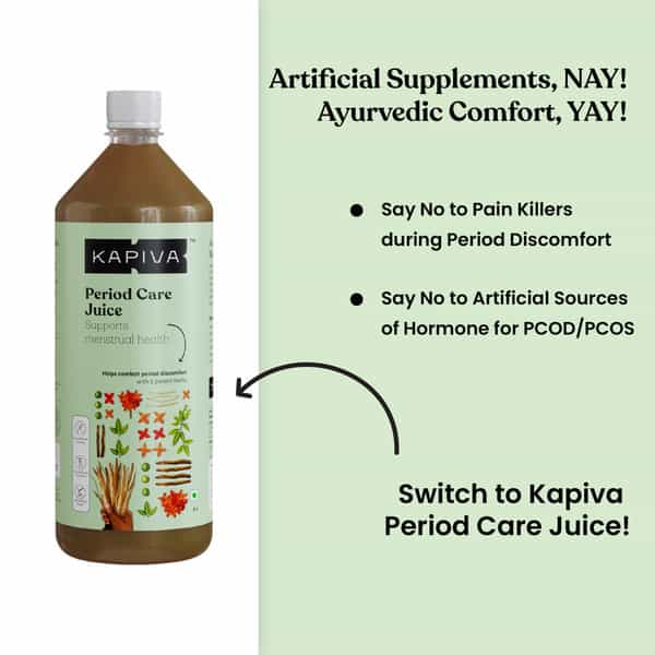Kapiva Period Care Juice 1Ltr - 5 Ayurvedic Herbs To Combat Period Discomfort | Menstrual Health