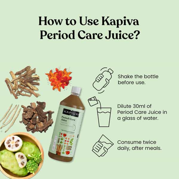 Kapiva Period Care Juice 1Ltr - 5 Ayurvedic Herbs To Combat Period Discomfort | Menstrual Health