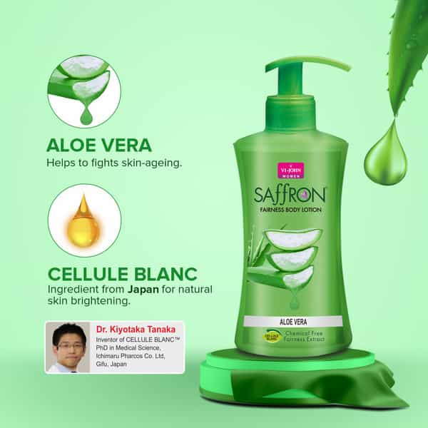 Vi-John Saffron Aloevera Fairnes Body Lotion For Men & Women 250Ml