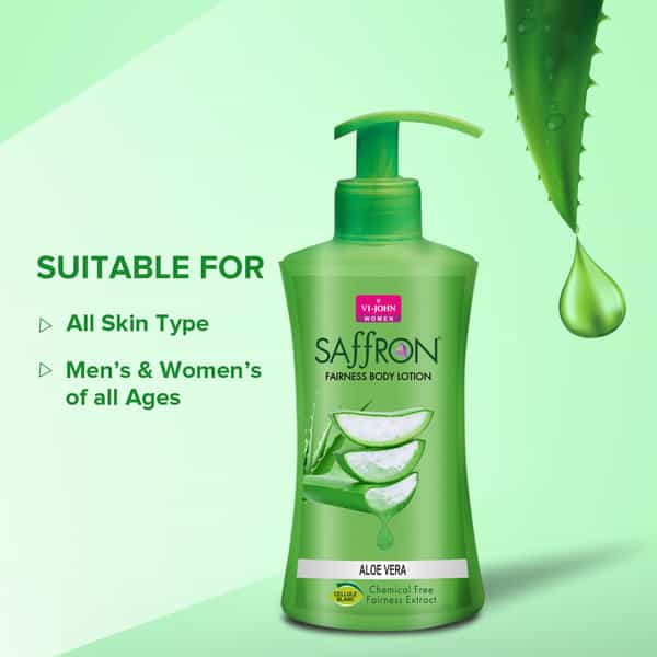 Vi-John Saffron Aloevera Fairnes Body Lotion For Men & Women 250Ml
