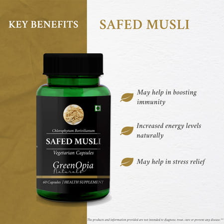 Greenopia Safed Musli 60 Vegetarian Capsules