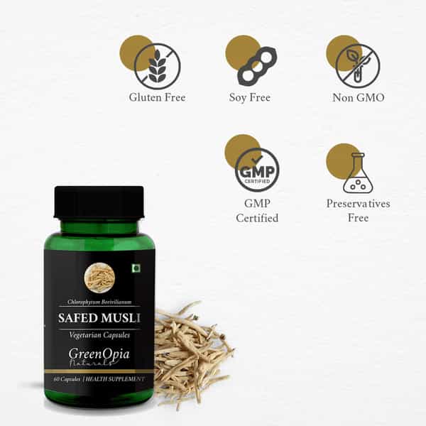 Greenopia Safed Musli 60 Vegetarian Capsules