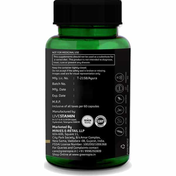 Greenopia Safed Musli 60 Vegetarian Capsules
