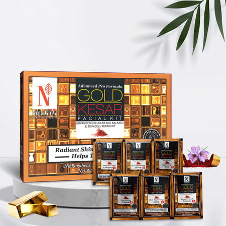 Nutriglow Natural'S Set Of 2 Gold Kesar Facial Kit (60gm) & Sunscreen Fairness Lotion Spf 40 (120ml)