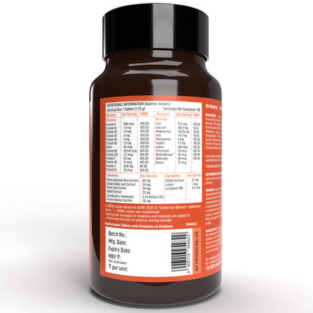 Hk Vitals Multivitamin With Probiotics (90 Tablets) | For Men And Women