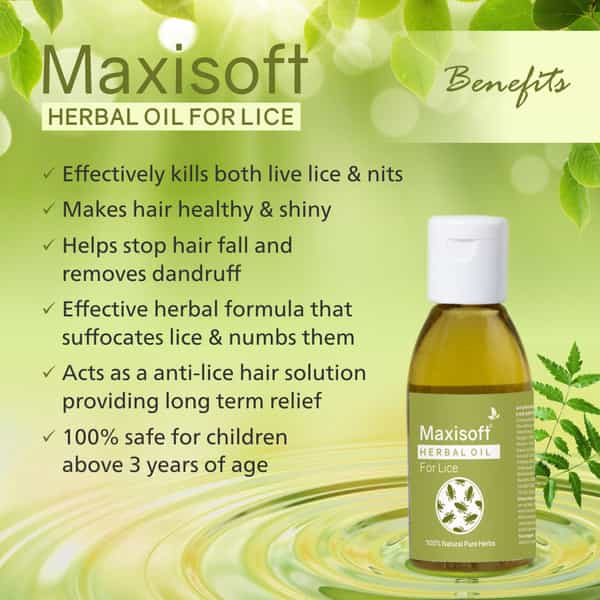 Maxisoft Herbal Oil For Lice | 25 Ml | Pack Of 4
