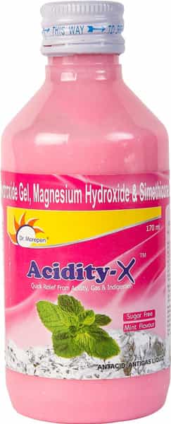 Dr. Morepen Acidity X Sugar Free | Quick Relief From Acidity Gas Indigetion | Mint | Syrup | 170 Ml