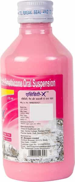 Dr. Morepen Acidity X Sugar Free | Quick Relief From Acidity Gas Indigetion | Mint | Syrup | 170 Ml