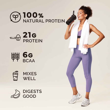 Auric Vegan Protein Powder | 21g Protein & 6g Bcaa | Badam Kesar 8 Sachets