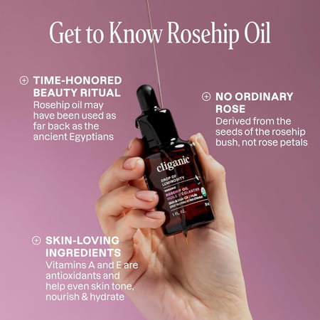 Cliganic Rosehip Oil Adults Organic Cold Pressed 30 Ml