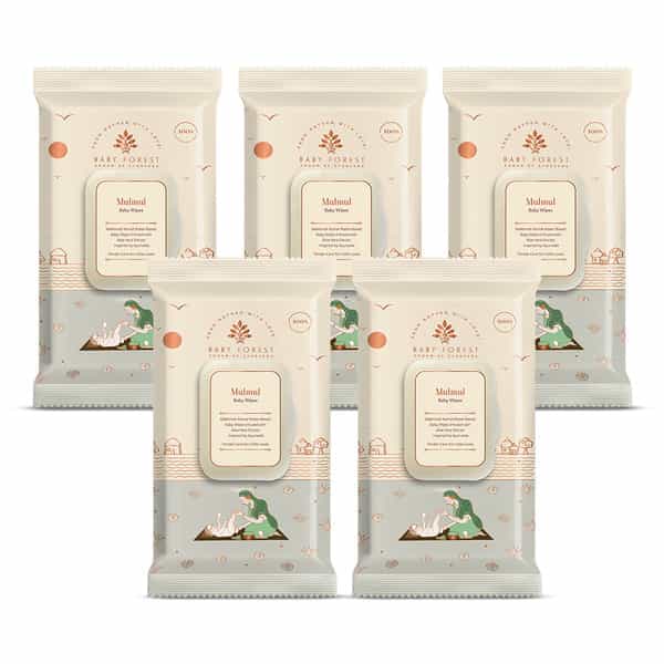 Baby Forest Mulmul Baby Wipes (Pack Of 5)