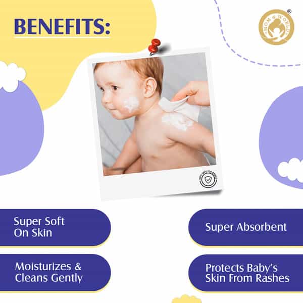 Mom & World Natural 98% Pure Water Baby Wipes Aloe Vera Calendula & Cucumber 72 N Wipes X Pack Of 2