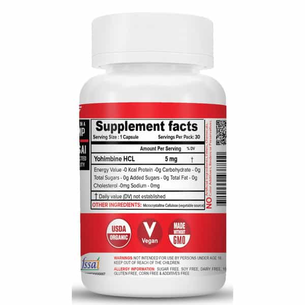 Nutrija-Yohimbine Hcl 5 Mg Capsules - 30 Capsules