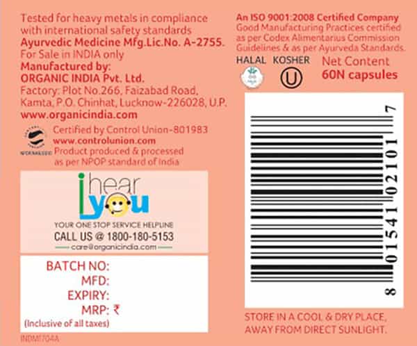 Organic India Vitality Capsule 60