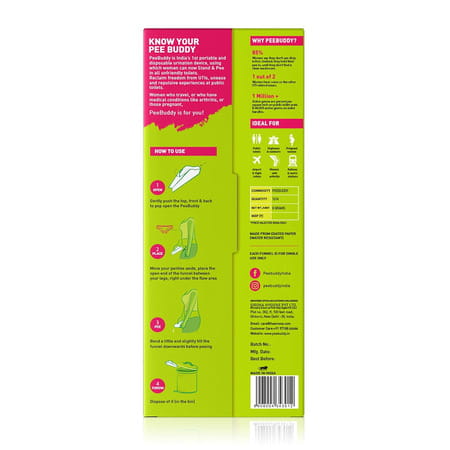 Peebuddy 10 Funnels Disposable Stand And Pee Female Urination Device For Women (Green Pack Of 10)