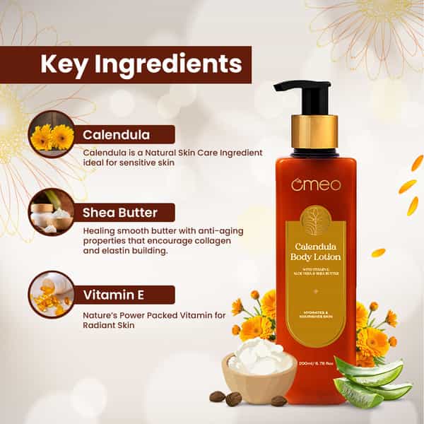 Omeo Calendula Body Lotion For Winter Dry Skin (200Ml)