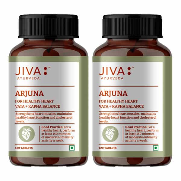 Jiva Arjuna Tablets|Promotes Heart Health|Maintain Cholestrol Level - 120 Tabs (Pack Of 2)