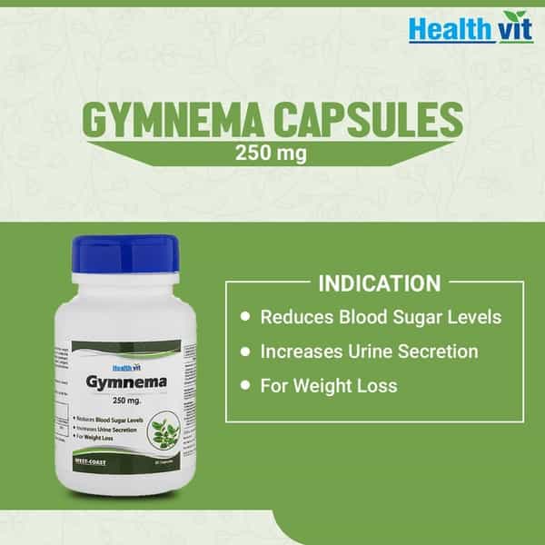 Healthvit Gymnema Powder 250 Mg - 60 Capsules