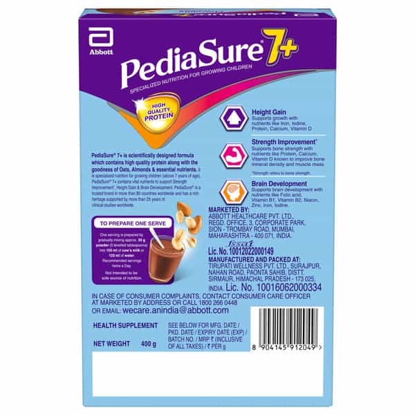 Pediasure 7+ With Oats & Almond Chocolate Box 400 Gm
