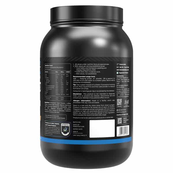 Nutrabay Yeast Protein Powder Cold Coffee 5G Protein & 6.7G Bcaa Per Scoop Jar 1 Kg