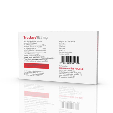 Truclave 625 Mg Tablets (1 X 6) Alu - Alu