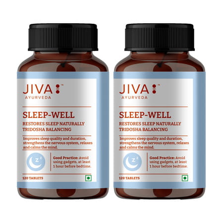 Jiva Sleep Well Tablet Restores Natural Sleep|Strengthens Nervous System - 120 Tablets (Pack Of 2)