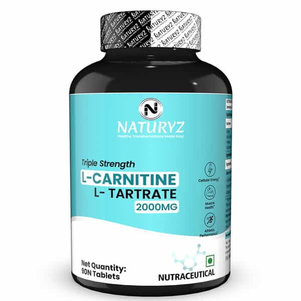 Naturyz Triple Strength L-Carnitine L-Tartrate 2000Mg Fat Burner Weight Loss Supplement - 90 Tablets