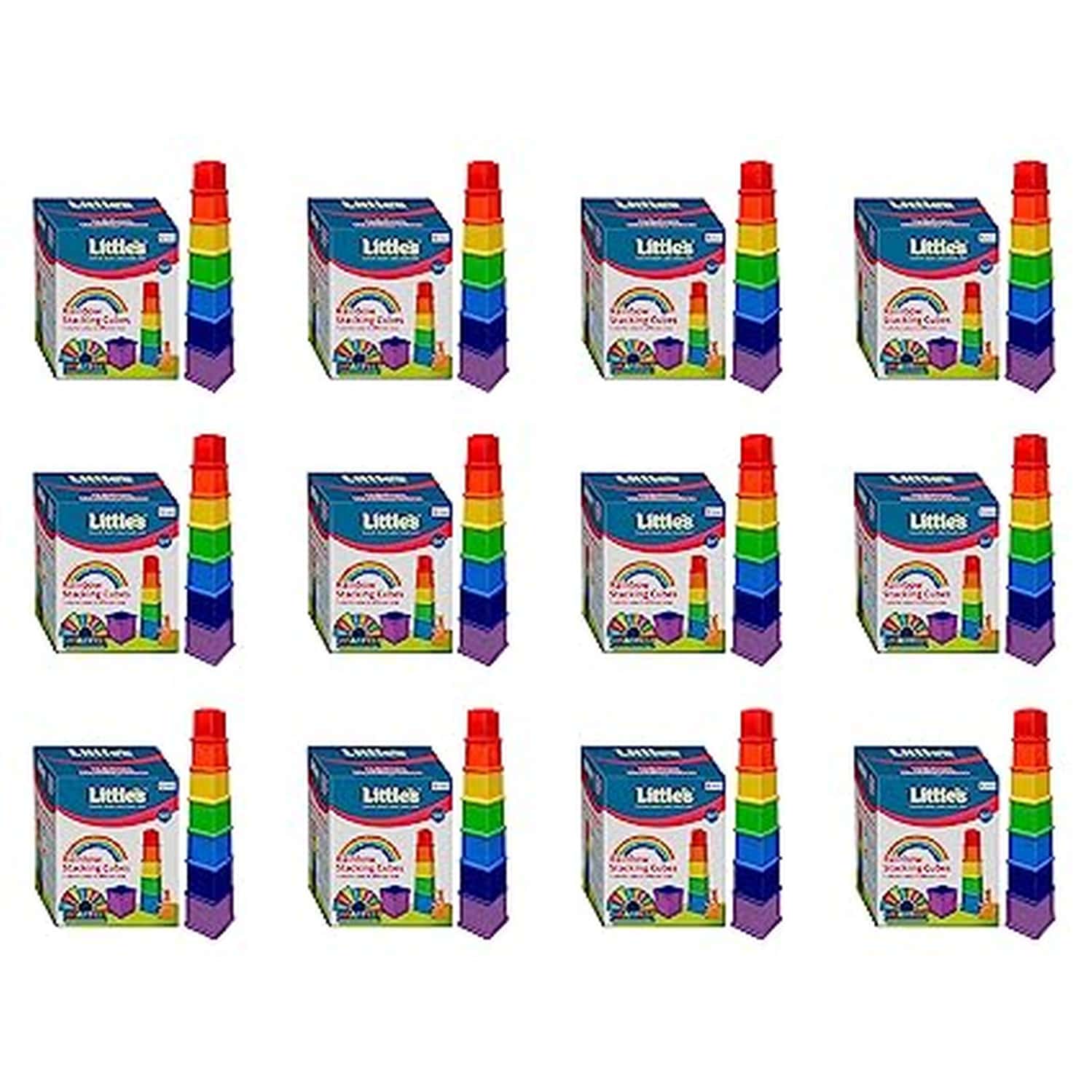 Little'S Rainbow Stacking Cubes (Multicolor) - Pack Of 12