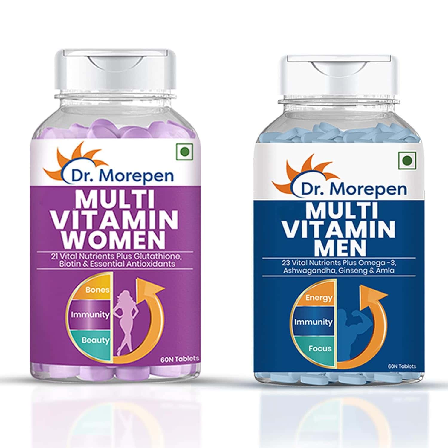 Dr. Morepen Multivitamin Men & Women Each 60 Tablet | Combo
